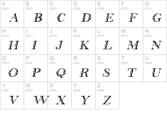CruiselineDisplayCaps Italic uppercase A-Z preview