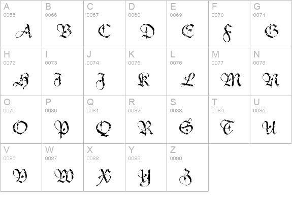 Crumble uppercase A-Z preview