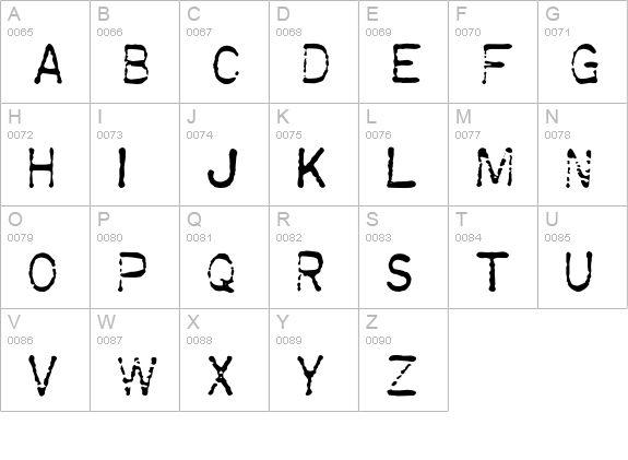Crunk uppercase A-Z preview