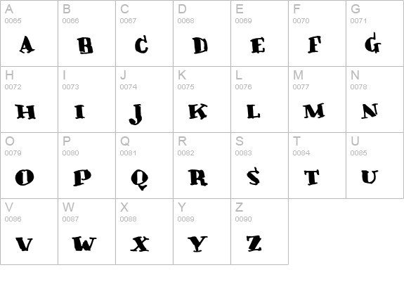 Crunky uppercase A-Z preview