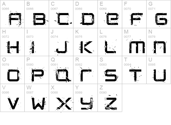 CRUSHED uppercase A-Z preview