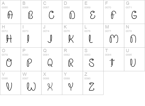 Crushed Out Girl Pen uppercase A-Z preview