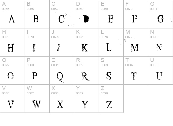 Crusti uppercase A-Z preview