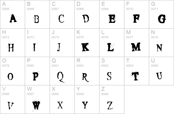 CrustiWacky uppercase A-Z preview