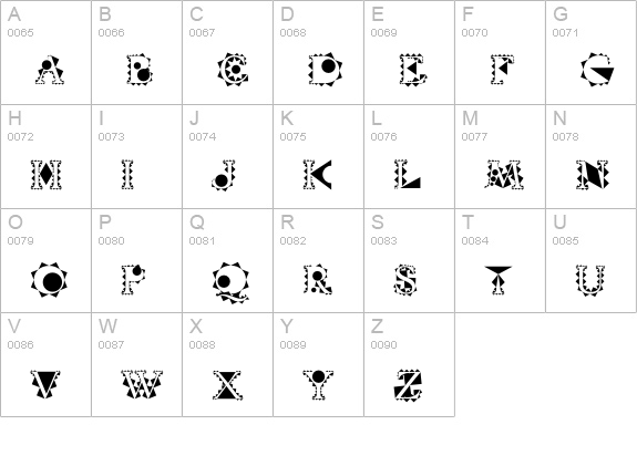 CrystalBalzac uppercase A-Z preview