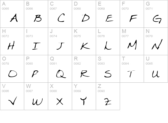 CrystalsHand uppercase A-Z preview