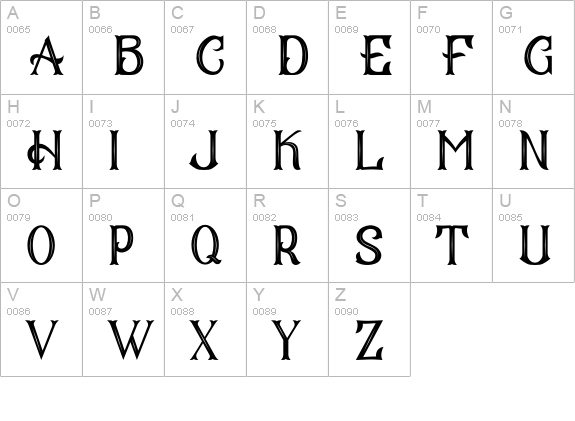 CS Mulan Inner uppercase A-Z preview