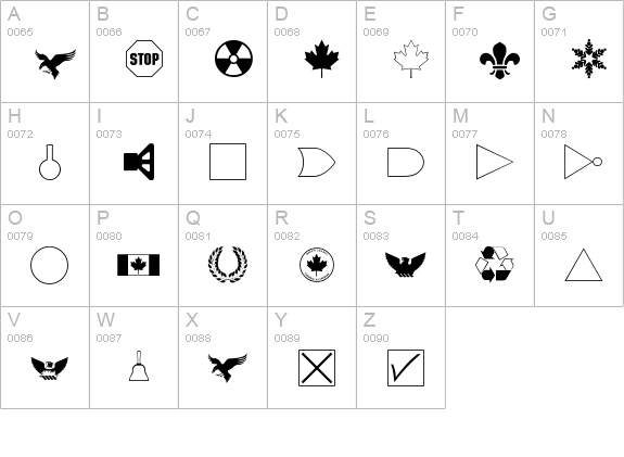 CU_SYMBL uppercase A-Z preview