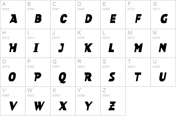 Cuban-BlackItalic uppercase A-Z preview