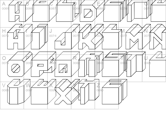 Cube uppercase A-Z preview