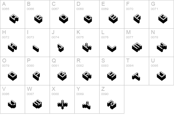 Cubicle uppercase A-Z preview