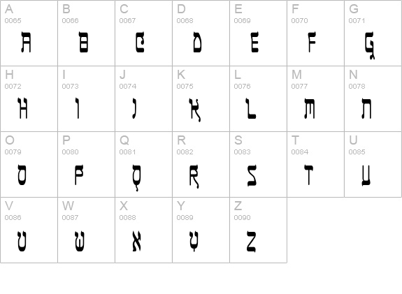 Cubredo uppercase A-Z preview