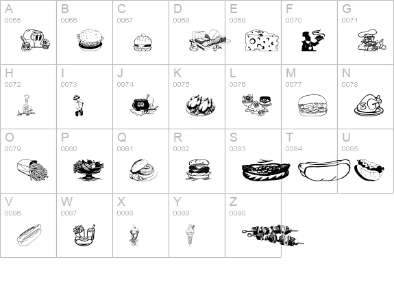 Culinary Art uppercase A-Z preview