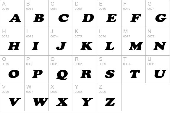 Cupid-Extended Italic uppercase A-Z preview