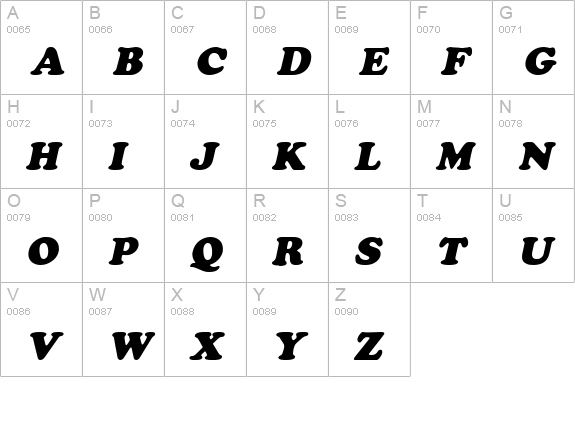 Cupid Italic uppercase A-Z preview