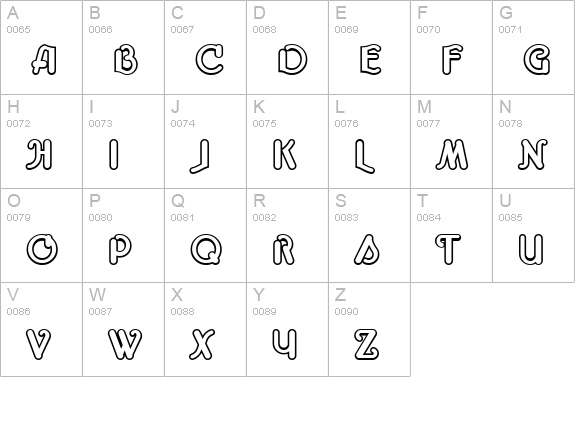 Cupola Open uppercase A-Z preview