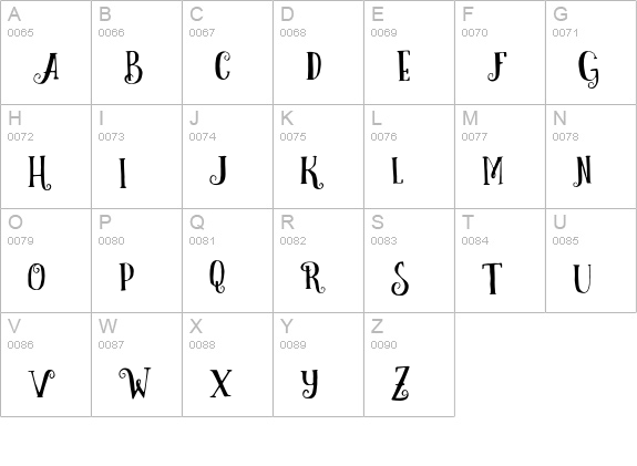 Curely uppercase A-Z preview