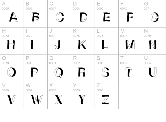 CurlyRibbons uppercase A-Z preview