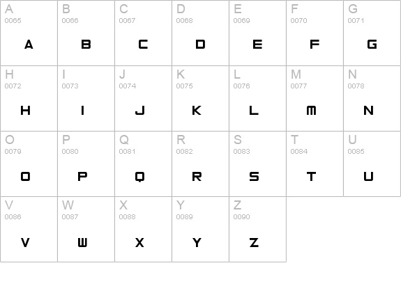 Curved Square uppercase A-Z preview