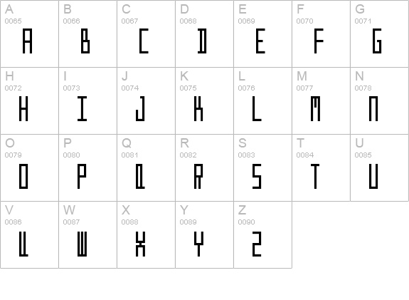 Curveless uppercase A-Z preview