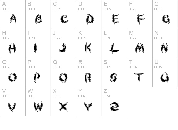 Cute Line uppercase A-Z preview