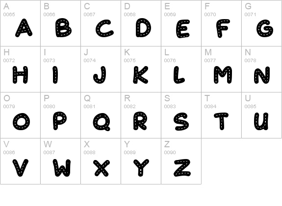 Cute Stitch uppercase A-Z preview