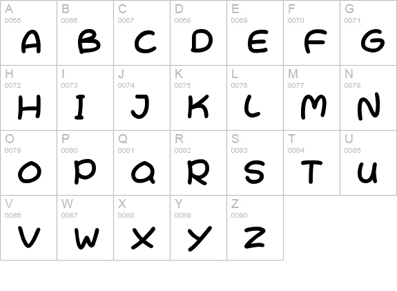 Cutesy Kisses
 uppercase A-Z preview