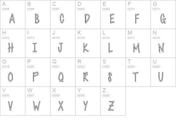CutiePatootie uppercase A-Z preview