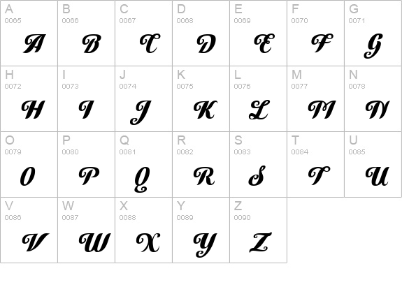 Cutiful uppercase A-Z preview