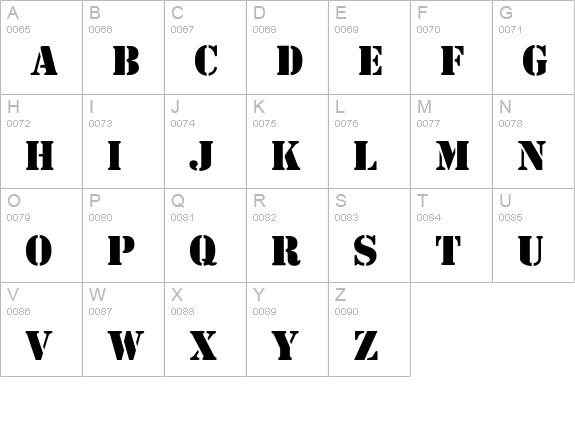 CutOutsFLF uppercase A-Z preview