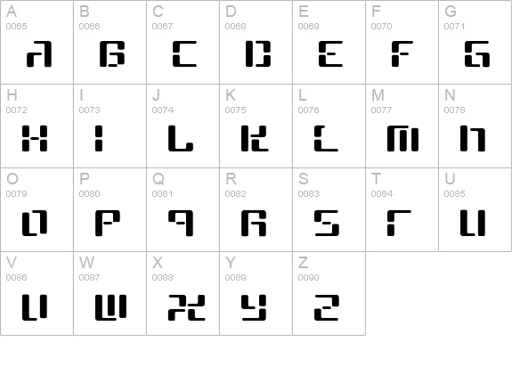 CYBE uppercase A-Z preview