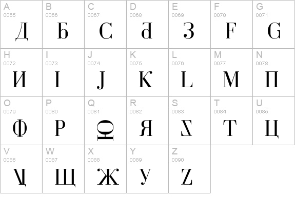 Cyberia uppercase A-Z preview