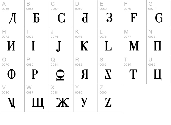 Cyberia Bold uppercase A-Z preview