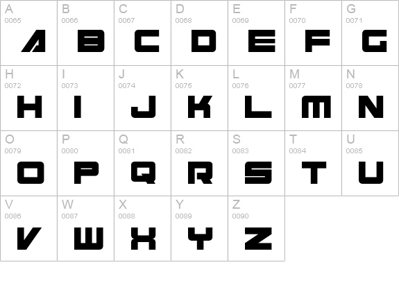 Cyberspace uppercase A-Z preview