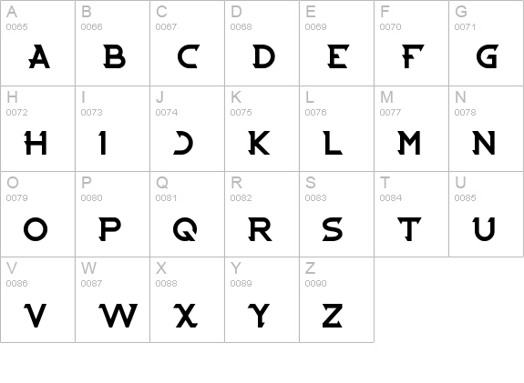 CYBERTOOTH uppercase A-Z preview
