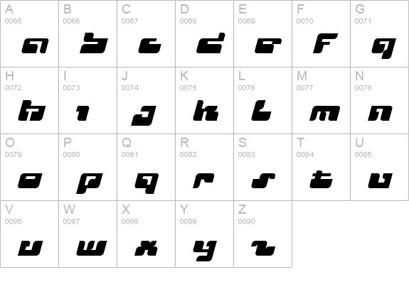 Cyclops uppercase A-Z preview