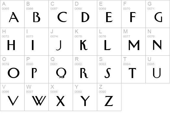 Cygnet Regular uppercase A-Z preview