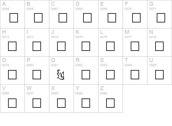 Cyprian uppercase A-Z preview