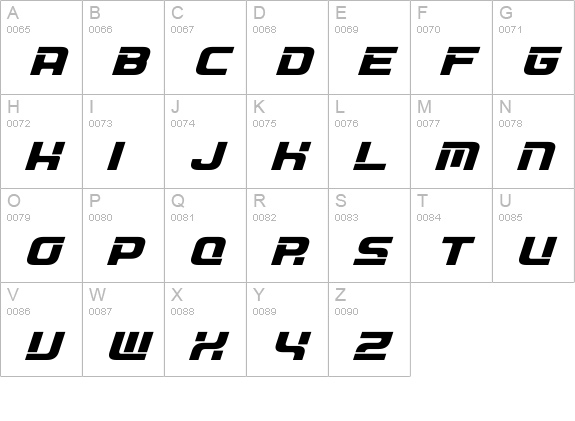 D3 Circuitism Oblique uppercase A-Z preview