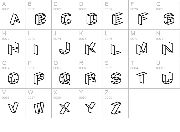 D3 Craftism uppercase A-Z preview
