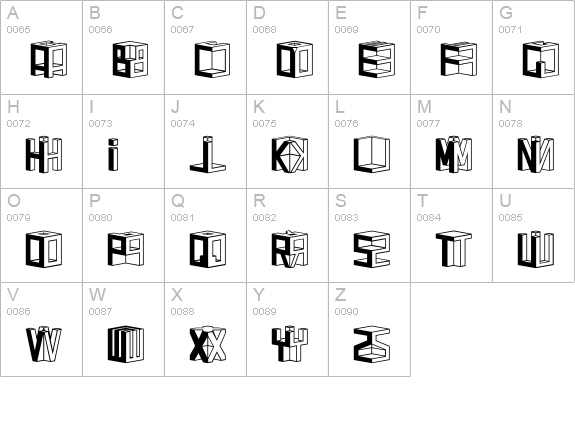 D3 Cubism uppercase A-Z preview