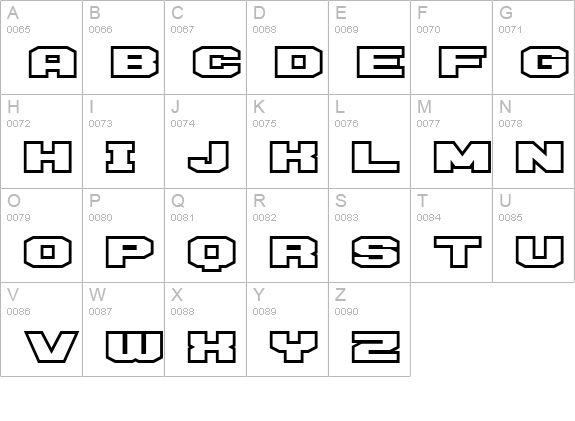 D3 Egoistism outline uppercase A-Z preview