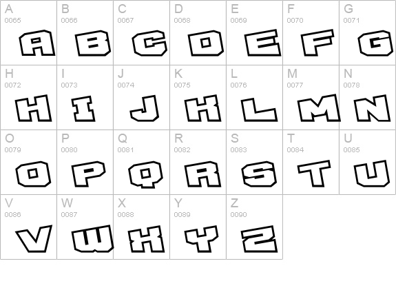 D3 Egoistism outline extra uppercase A-Z preview