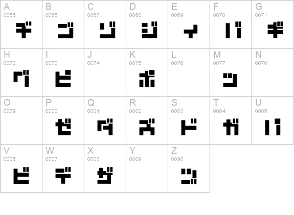 D3 Mouldism Katakana uppercase A-Z preview