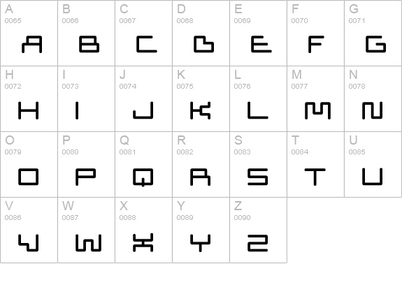 D3 PipismW uppercase A-Z preview