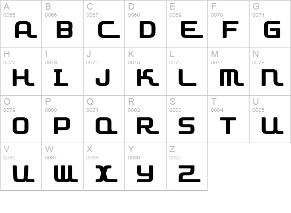 D3 Roadsterism uppercase A-Z preview