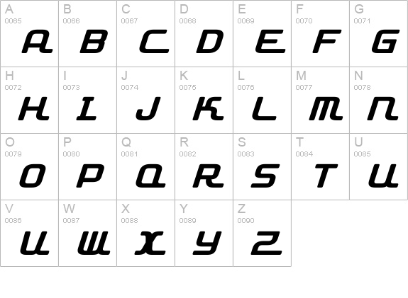 D3 Roadsterism Italic uppercase A-Z preview