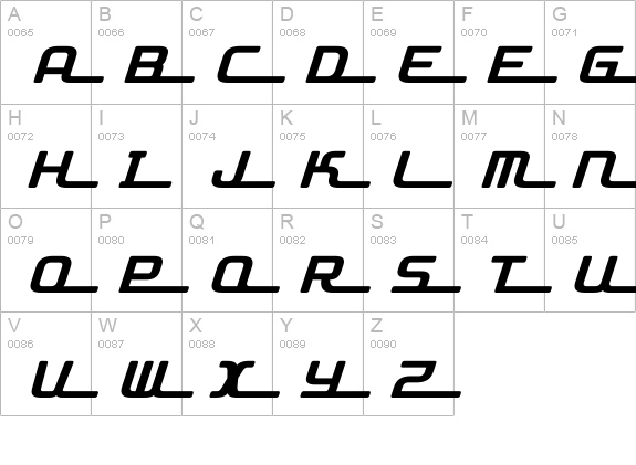 D3 Roadsterism Long Italic uppercase A-Z preview