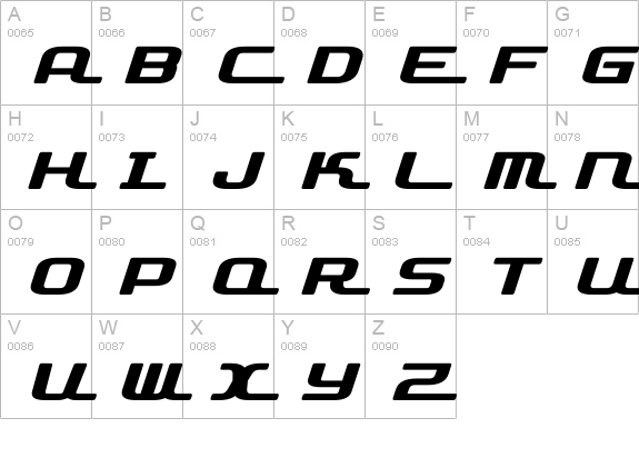 D3 Roadsterism Wide Italic uppercase A-Z preview