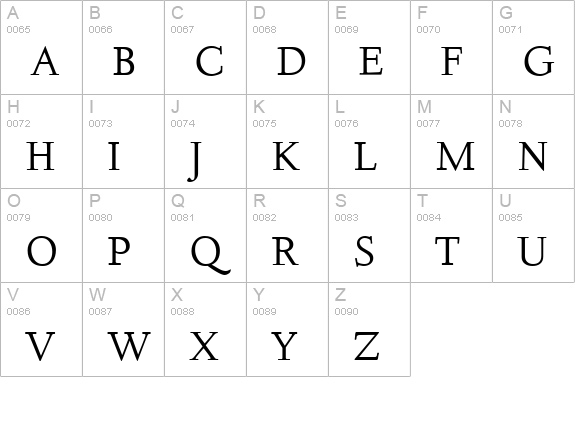 D690-Roman-Regular uppercase A-Z preview